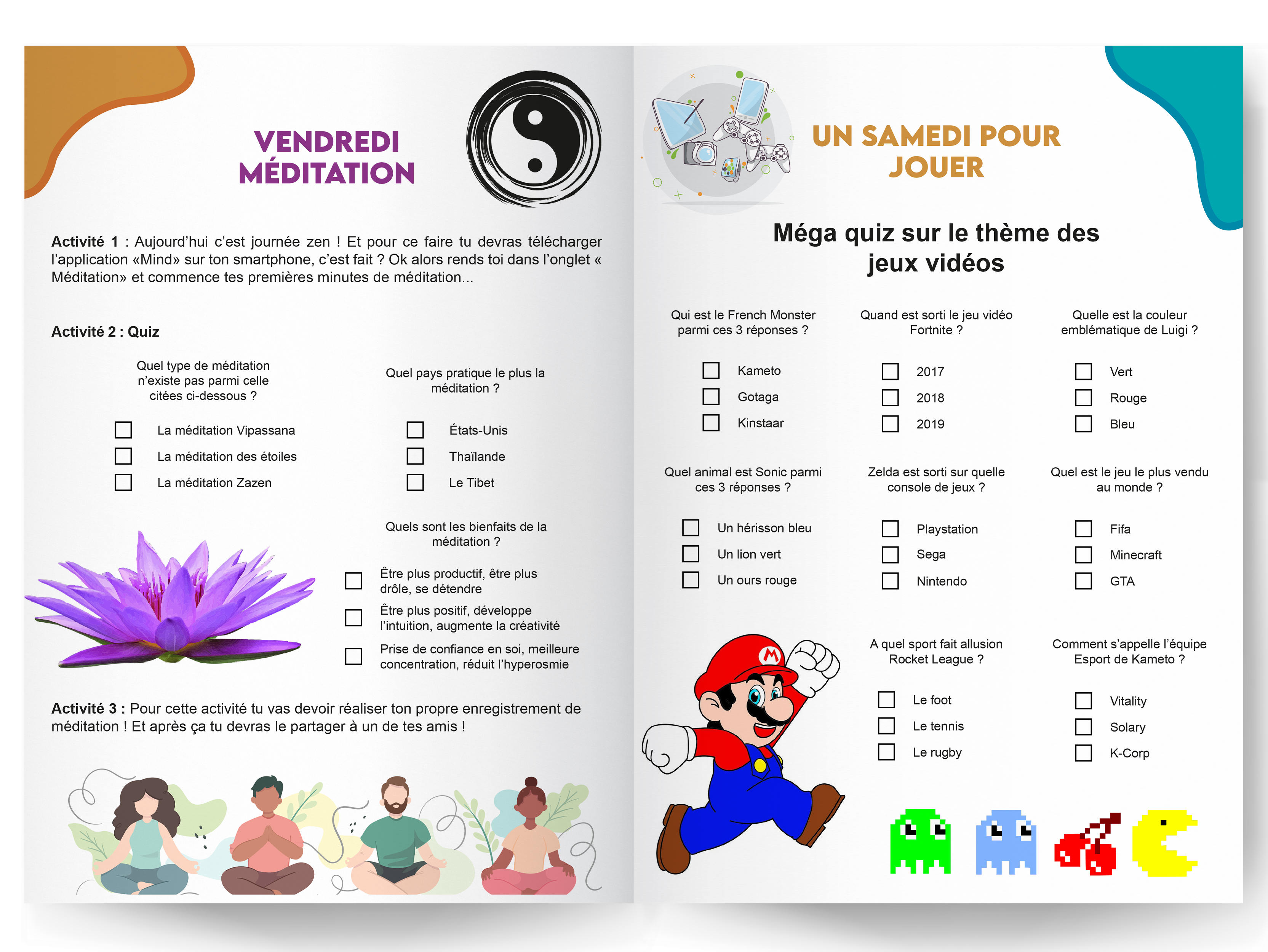 Page 10-11 Journal de bord pour enfants