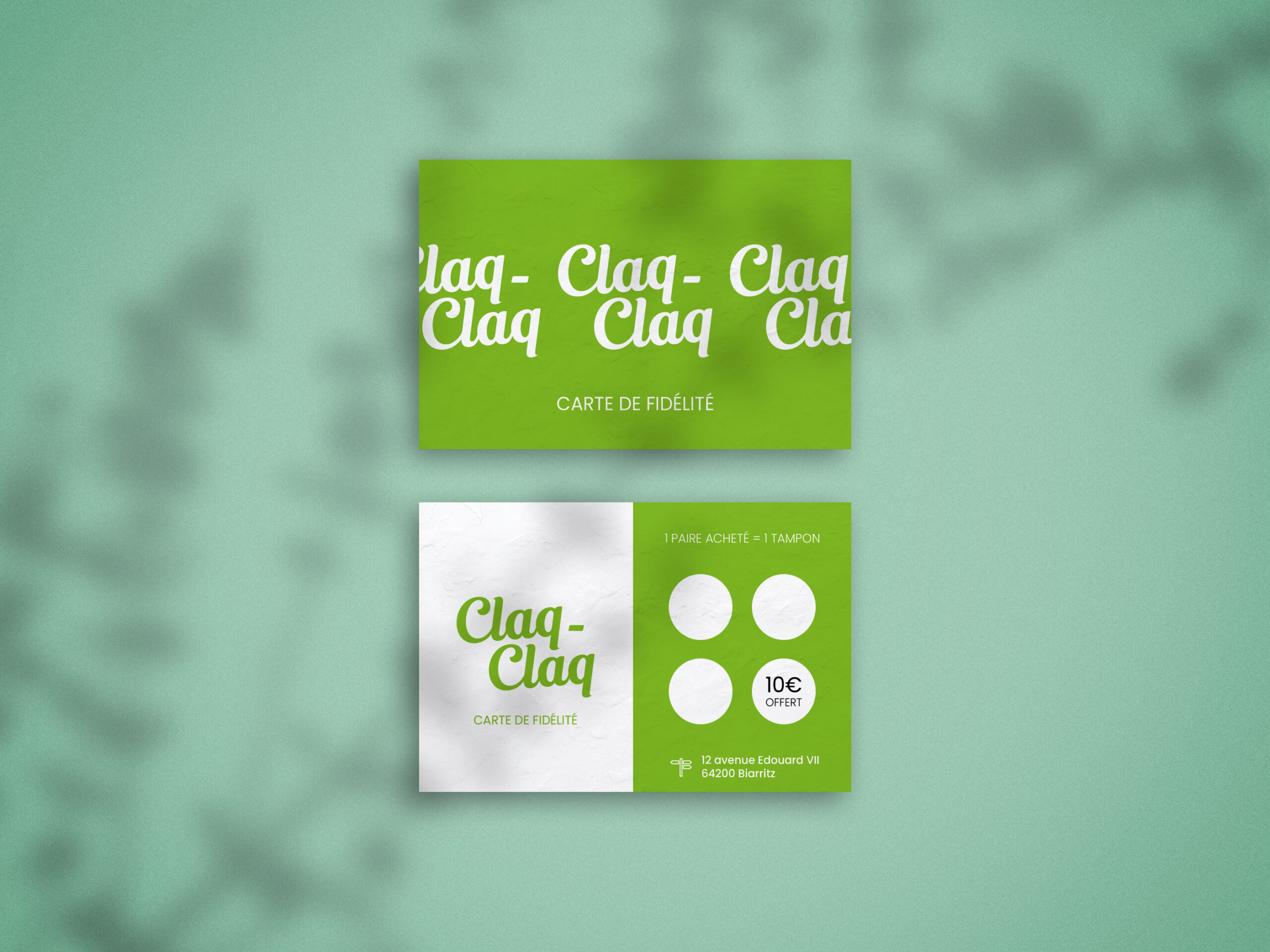 Mockup carte de fidélité - Claq-Claq